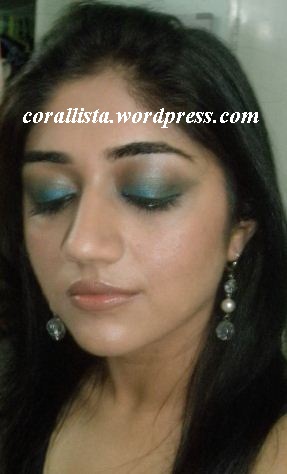 turquoise eye makeup. Turquoise blue and green eyemakeup with Chambor Silk woods FOTD